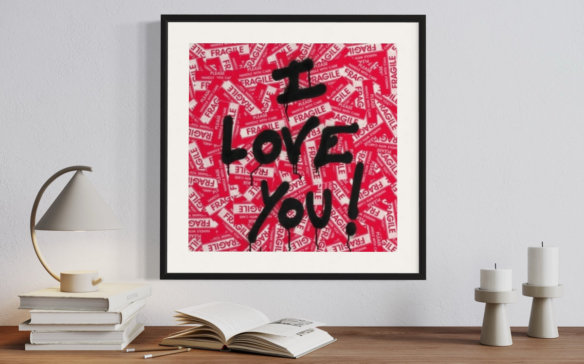 Mr Brainwash – I Love You Painting 2022 Framed